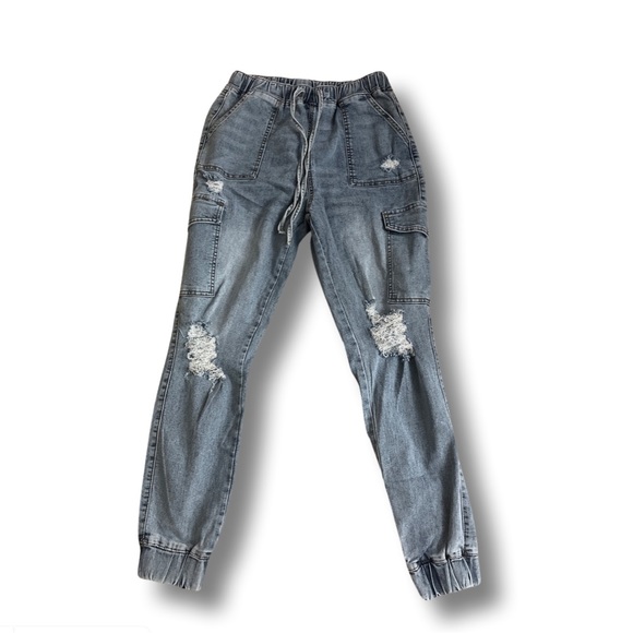 baggy blue jeans with scrunch at the bottom - Picture 1 of 4